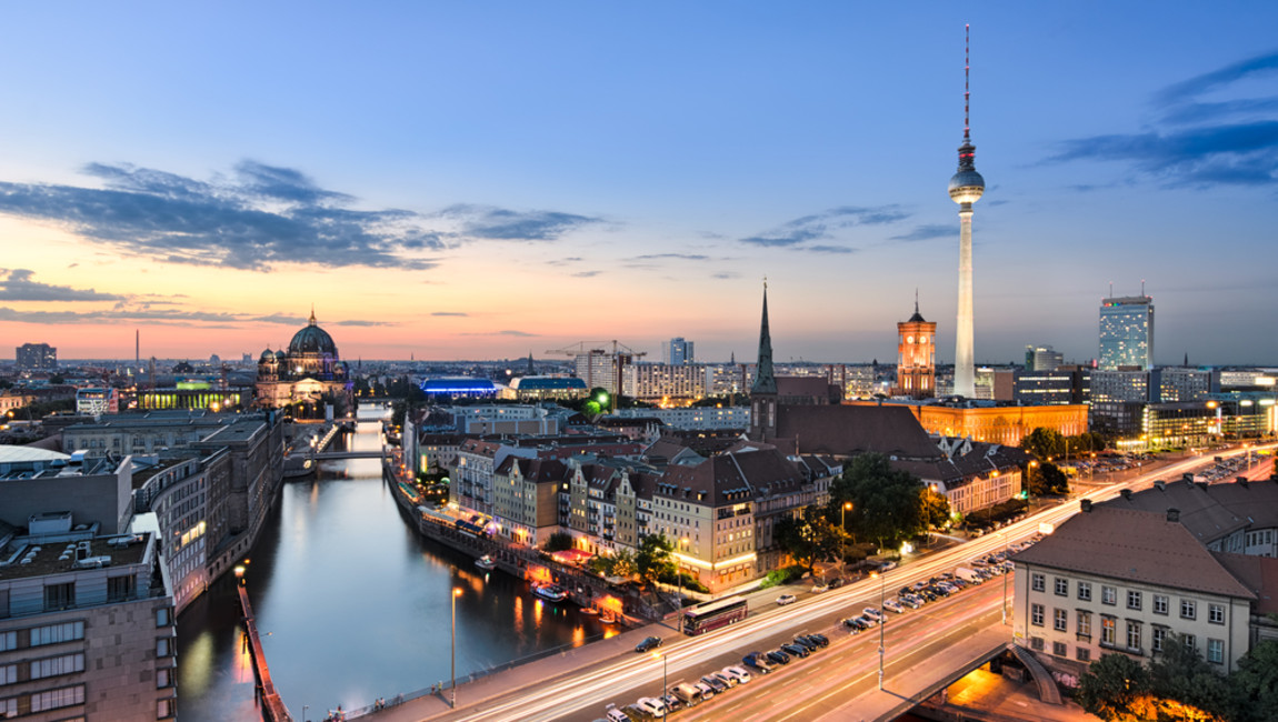 Berlin Skyline Night 2 STOCK